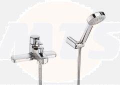 Roca  Targa deck-mounted bath-shower mixer with handset, hose and bracket A5A1860C00