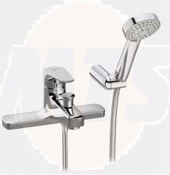 Roca  Atlas deck-mounted bath-shower mixer with handset, hose and bracket A5A1890C00
