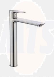 Roca Cala extended height smooth body basin mixer 3/8" flexible tails, Cold Start A5A346EC00