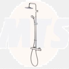 Ideal Standard  Freedom Dual thermostatic exposed shower system with M1 rainshower, fixed riser, M3 handspray and metal pin handles  A6290AA