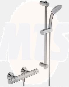 Ideal Standard  Ceratherm T25 exposed thermostatic shower mixer pack with idealrain S3 3 function ø80 handspray, 600mm rail and 1.25m hose   A7205AA
