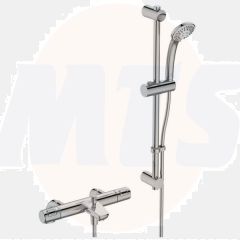 Ideal Standard  Ceratherm T25 exposed thermostatic rim mounted bath shower mixer with idealrain S3 3 function ø80 handspray, 600mm rail and 1.8m hose   A7698AA