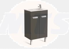 Roca  Debba basin and compact base unit 505 x 360mm - 2 soft-close doors - gloss anthracite grey A855900153
