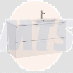 Roca Aleyda Unik Wall-hung Vanity Unit with Two Drawers and Right-handed Basin (1000mm)