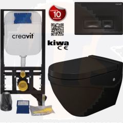 Hanging Toilet Set Complete Wall Closet Bocchi Taormina Matte Black incl Toilet seat 	aa2efddd-c6fb-daf9-2b64-50616cb6a36a