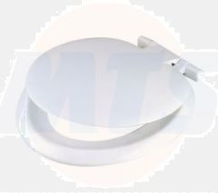 Celmac Sonata toilet seat with cover and hinges White/Brushed Chrome Plated