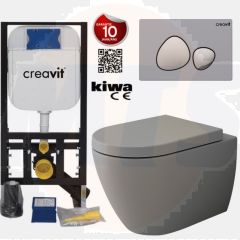 Hanging Toilet Set Complete Wall Closet Bocchi Jet-Flush Mat Gray Rimless incl Toilet seat  bbd02d08-d4d2-f8eb-d44e-4ee27aa70ca0