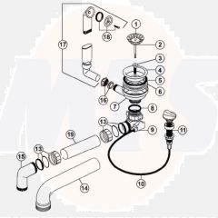 Blanco 217163 Remote Pop-Up Waste Kit - 4020684343404