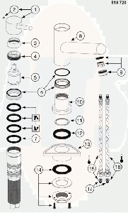 BLANCO ALTURA Lever ALTURA /-S stainless steel cpl. GE 120257 Post 06/2012 Models