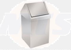 BOCCHI Swing Lid Trash Can  36 lt  Matte - Stainless Steel 3900-0135