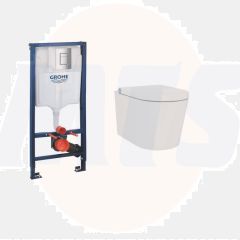 Duravit Starck 3 Rimless HygieneGlaze Wall-hung WC + Grohe Concealed Cistern Set 45273920A1-SET