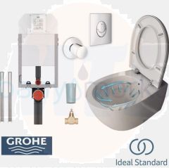 Ideal Standard StradaO Clearim Ductless Wall-hung WC + Grohe Concealed Cistern Set Z266201-SET