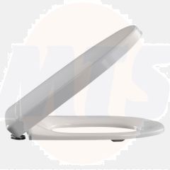 D-shaped Toilet seat with soft close and lift-off incl. hinge in stainless steel Wrap over