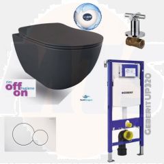 Complete Geberit UP320 Set Hanging toilet Creavit Matt Anthracite with bidet Rimless 	db72d602-202d-1c37-9637-a77efee78895
