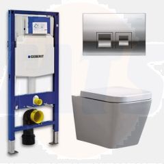 Geberit UP 100 Toilet set - Alexandria-01 Delta 50 Gloss chrome - Built-in WC Wall-hung toilet DC2360