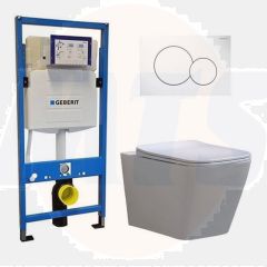 Geberit UP 320 Toilet set -Alexandria Flatline Sigma-01 White -Built-in WC Wall-mounted toilet DC2461