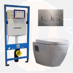 Geberit UP 320 Toilet set -Daley Sigma-20 Stainless Steel Brushed - Built-in WC Wall-hung toilet  DC2566
