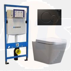 Geberit UP 320 Toilet set - Alexandria Sigma-01 Black - Built-in WC Wall-hung toilet DC2585