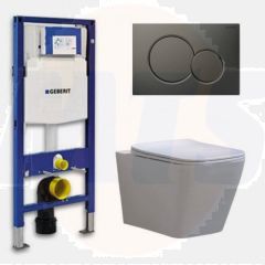 Geberit UP 320 Toilet set - Built-in WC Wall-hung toilet - Alexandria Flatline Sigma-01 Matt Anthracite 	DC3679