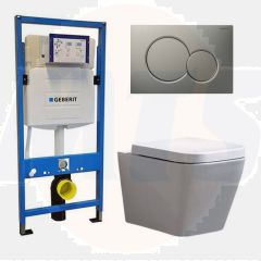 Geberit UP 320 Toilet set - Built-in WC Wall-hung toilet - Alexandria Sigma-01 Matt Gray DC3682