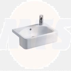 Ideal Standard  Concept Space Cube 50cm short projection semi countertop basin - glazed back edge - one right hand taphole  E779901