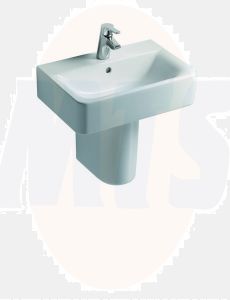Ideal Standard  Concept Space 55x38cm Cube short projection pedestal basin - two tapholes  E788501