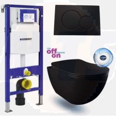 Geberit Toilet Set UP 320 Freedom Matt Black Rimfree Softclose Quick Release Toilet Seat Sigma 01 Matt Black 	FE322-11SM00E-0000
