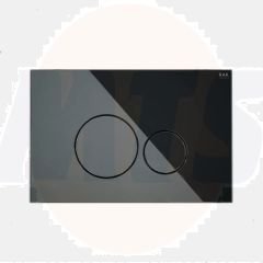 RAK Ecofix Black Glass Fp With Round Push Plates FSRAKPPL010 Bathroomsuites