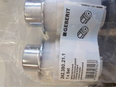 Geberit 242.380.21.1 actuator set for WC flush control in bright chrome plated. 