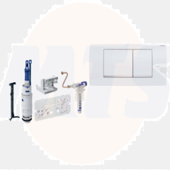 Geberit conversion set for flush-mounted cistern year 1988-97, filling valve with actuation plate Twinline 30 white, complete set for conversion to dual flush 240515002