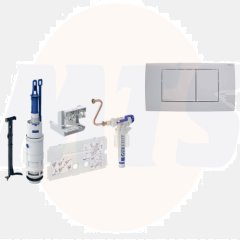 Geberit conversion set concealed cistern year 1988-97 filling valve with actuation plate Twinline 30 chrome matt, complete set for conversion to dual flush