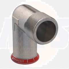 Geberit Mapress Carbon Steel elbow adaptor 90 with male thread (FKM, blue): d28mm R1 / 51532