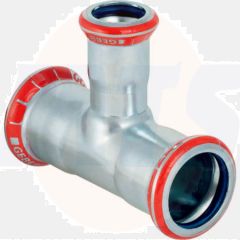 GEBERIT Mapress CSt. Tee, Red. FKM d22mm 