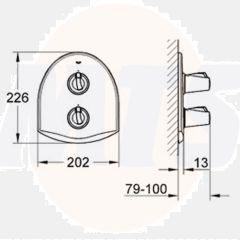 Grohe Chiara Chrome Thermostatic Bath Shower Mixer Trim Set 19160000