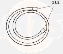 Gustavsberg Chrome, covered with plastic, lenght 1,75m GB41636263 00