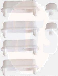 HERITAGE WOOD TOILET SEAT BUFFERS SET IN WHITE SIX PACK