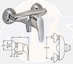 Ideal Standard Shower Faucet CeraSprint new Surface mounted B3745AA Shower Faucet
