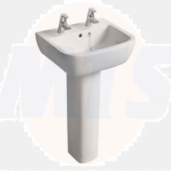 Ideal Standard  Tempo 50cm pedestal basin - two tapholes T058901