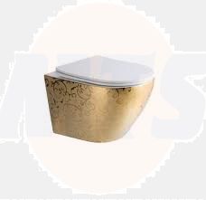 Lena Wall Hung WC (Including Soft Close Seat Cover)  Gold ET-102