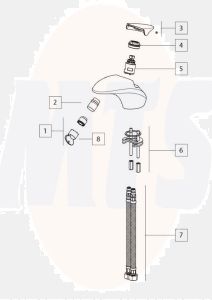 Noken / Porcelanosa swivel VITAE bidet mixer Chrome 100189960 / N299998795 (Fig 2)