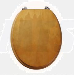 Tavistock Millennium toilet seat with hinge Antique Pine / Chrome O104M