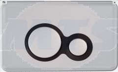 OTTO Control Plate,Satin frame/button- Black ring Product Width: 270 mm Height: 170 mm