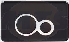 OTTO Control Plate, Soft Black frame/button- Satin ring Width: 270 mm Height: 170 mm
