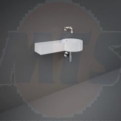 RAK Petit Round Wash Bsn - Left Ledge 0Th PETWB17700AWHA Bathroomsuites