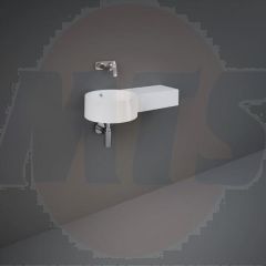 RAK Petit Round Wash Bsn - Right Ledge 0Th PETWB27700AWHA Bathroomsuites