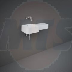 RAK Petit Sq Wash Bsn - Right Ledge 0Th PETWB47700AWHA Bathroomsuites