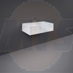 RAK Precious 800Mm Wm Counter Wash Bsn 0Th Carrara PRECT08347100A0 Bathroomsuites