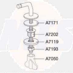 Pressalit 716 Universal Toilet Seat Hinge - D94999