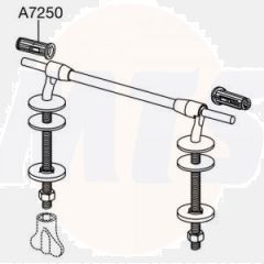 Pressalit BY3999 Projecta set adjustable hinges continuous pen chrome