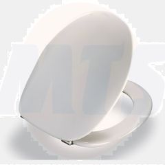 Standard Close Rounded toilet seat with hinges in stainless steel 124